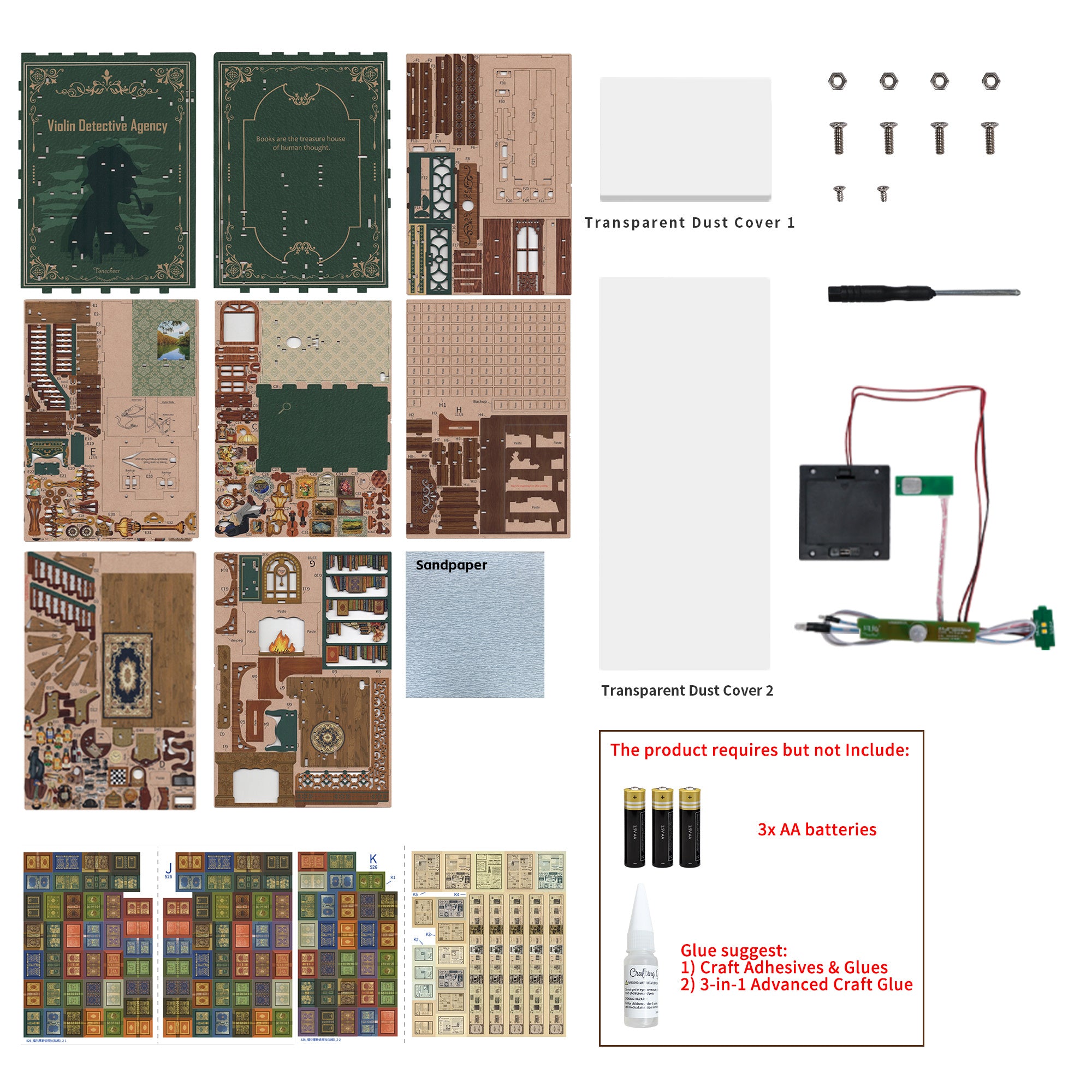 Violin Detective Agency Large Book Nook by Tonecheer