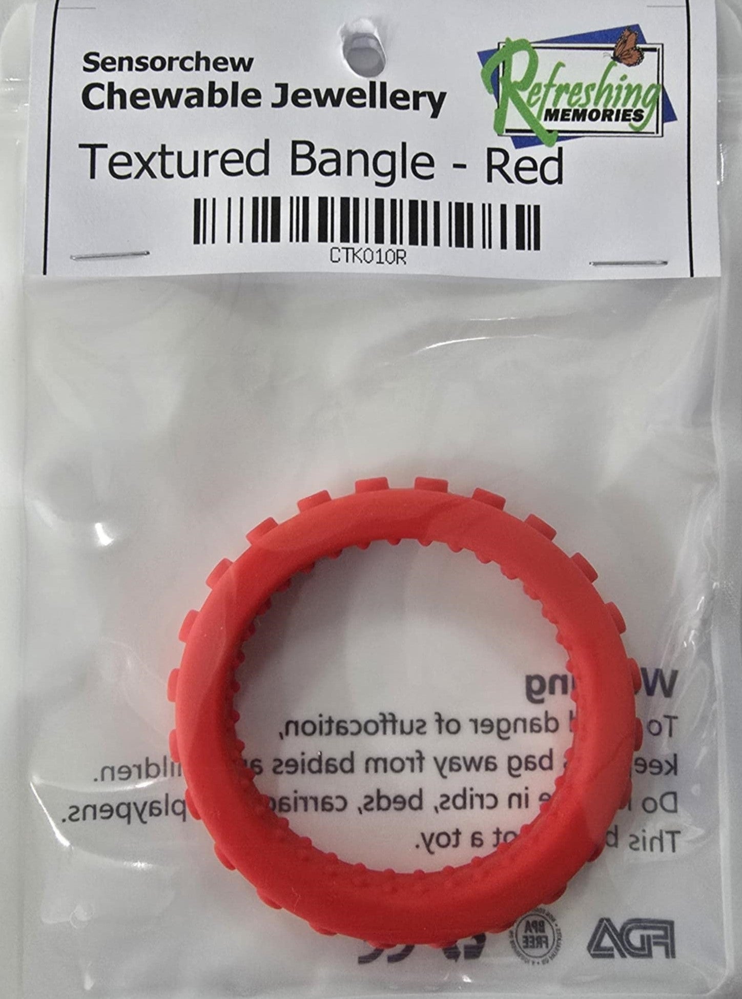 Sensorchew Textured Bangle - Red