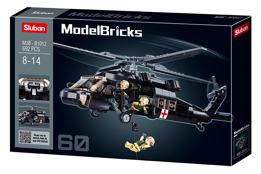 B1012 - HELICOPTER BLACK HAWK 692 PCS