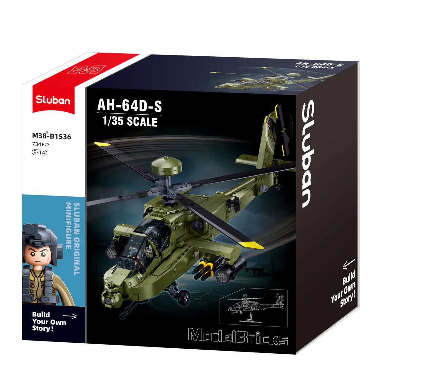 B1536 - AH-64D APACHE SCALE 1:44 728 PCS