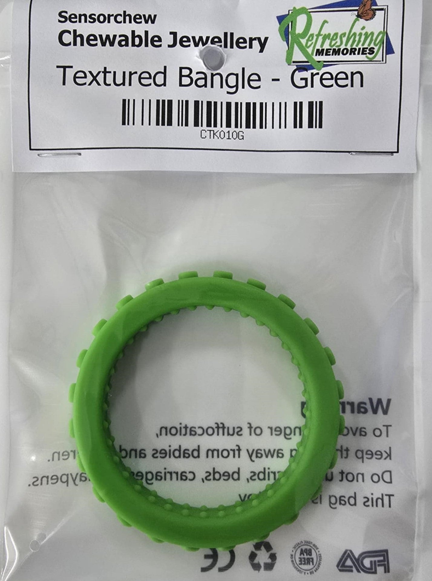 Sensorchew Textured Bangle - Green