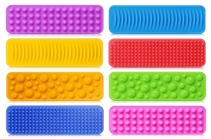 Silent Textured Fidget Pads - 8 pack