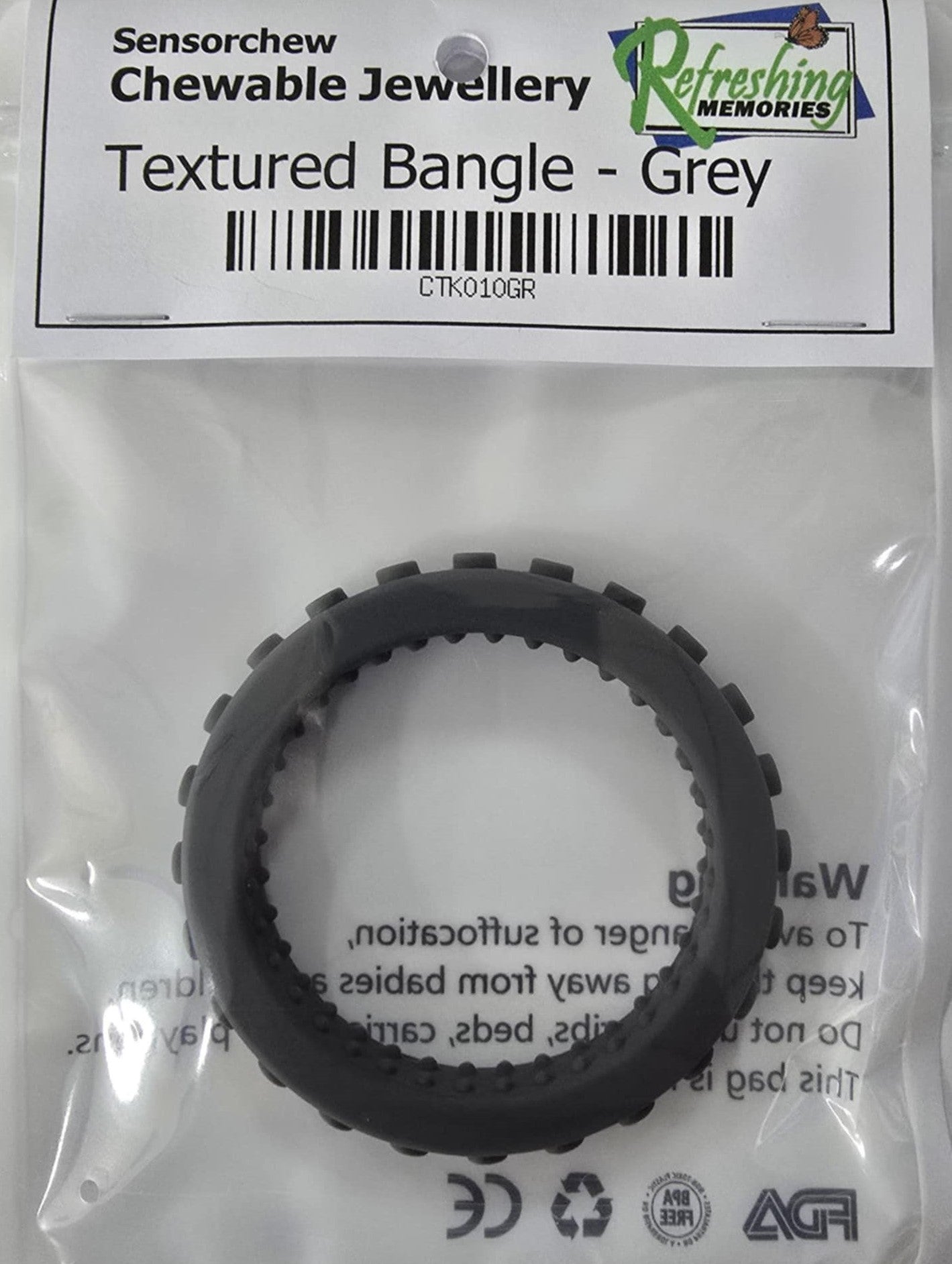 Sensorchew Textured Bangle - Grey