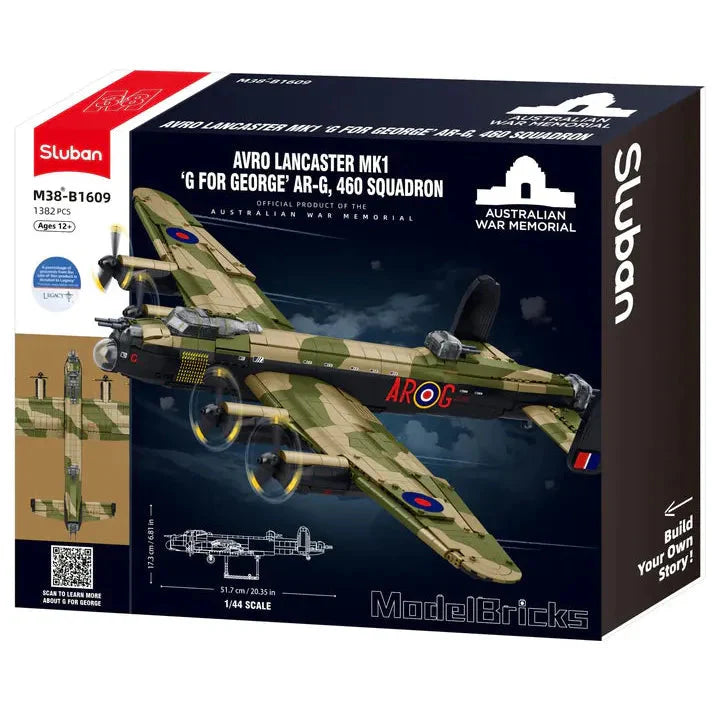 G FOR GEORGE LANCASTER WW2 BOMBER UNDER LICENCE AUSTRALIAN WAR MEMORIAL SCALE 1:44 1382 PC C4