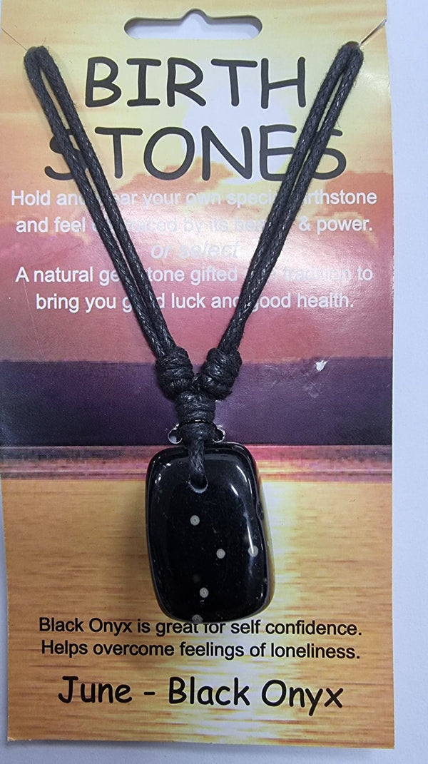 Birthstone Necklace - June - Black Onyx