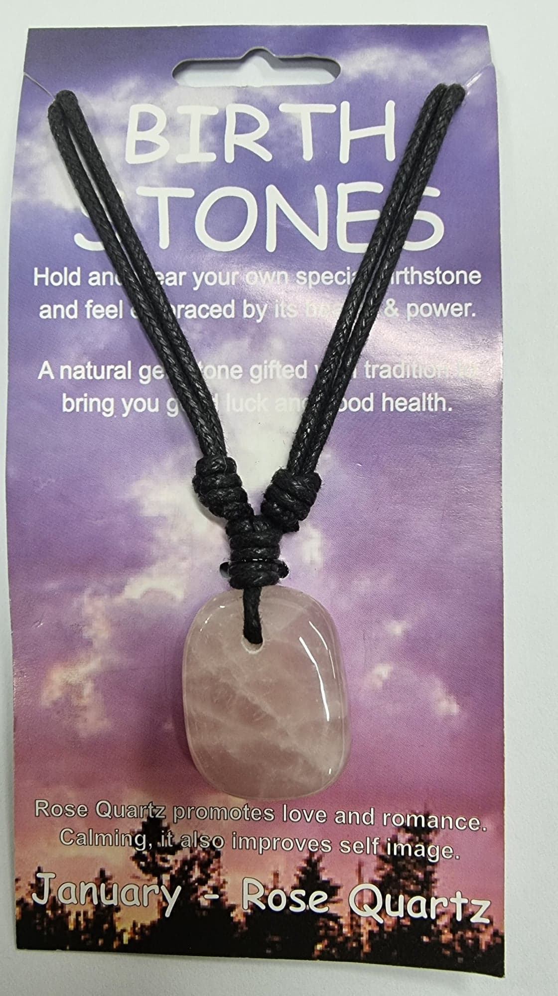 Birthstone Necklace - January - Rose Quartz