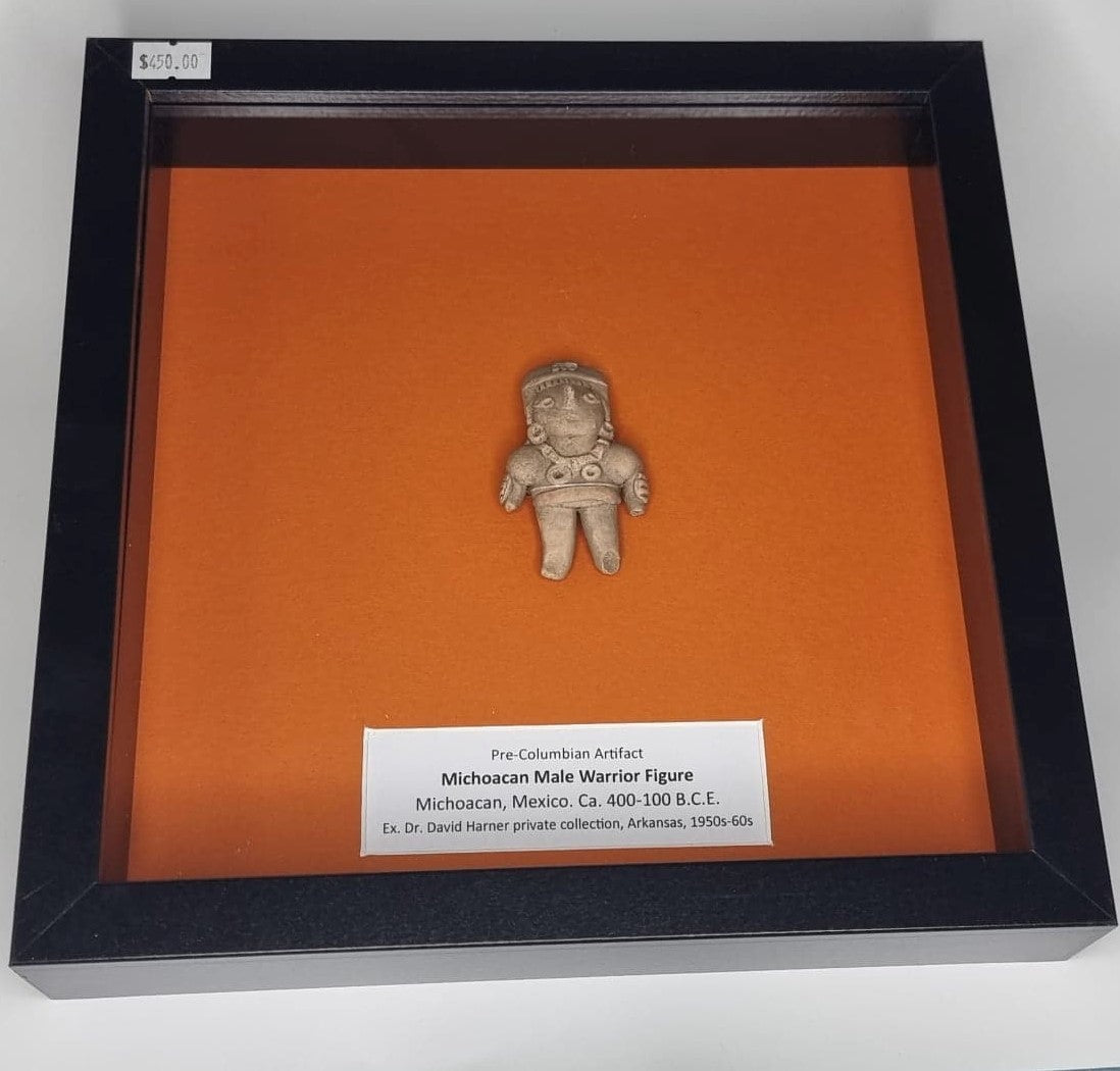 Michoacan Male Warrior Clay Figure - C. 400 - 100 BCE