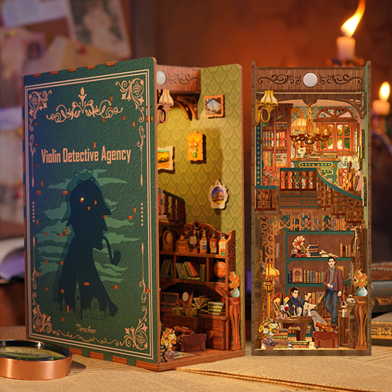 Violin Detective Agency Large Book Nook by Tonecheer