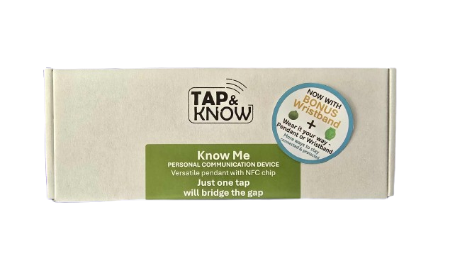 Assistive Communication Product – KnowMe NFC Communication Pendant and Wristband