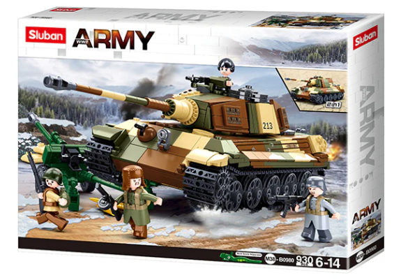 B0980 - ARMY BATTLE OF BUDAPEST - THE KING TIGER HEAVY TANK 930 PCS C8