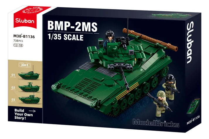 B1136 MB BMP INFANTRY FIGHTING TANK (IFV) 3 IN 1 SCALE 1:35 738 PCS C12