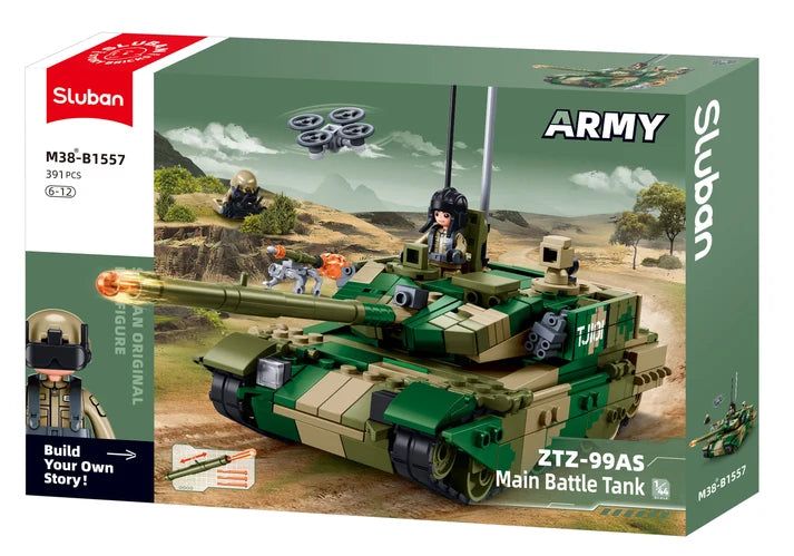 B1557 ARMY ZTZ-99AS MAIN BATTLE TANK SCALE 1:45 391 PCS C16