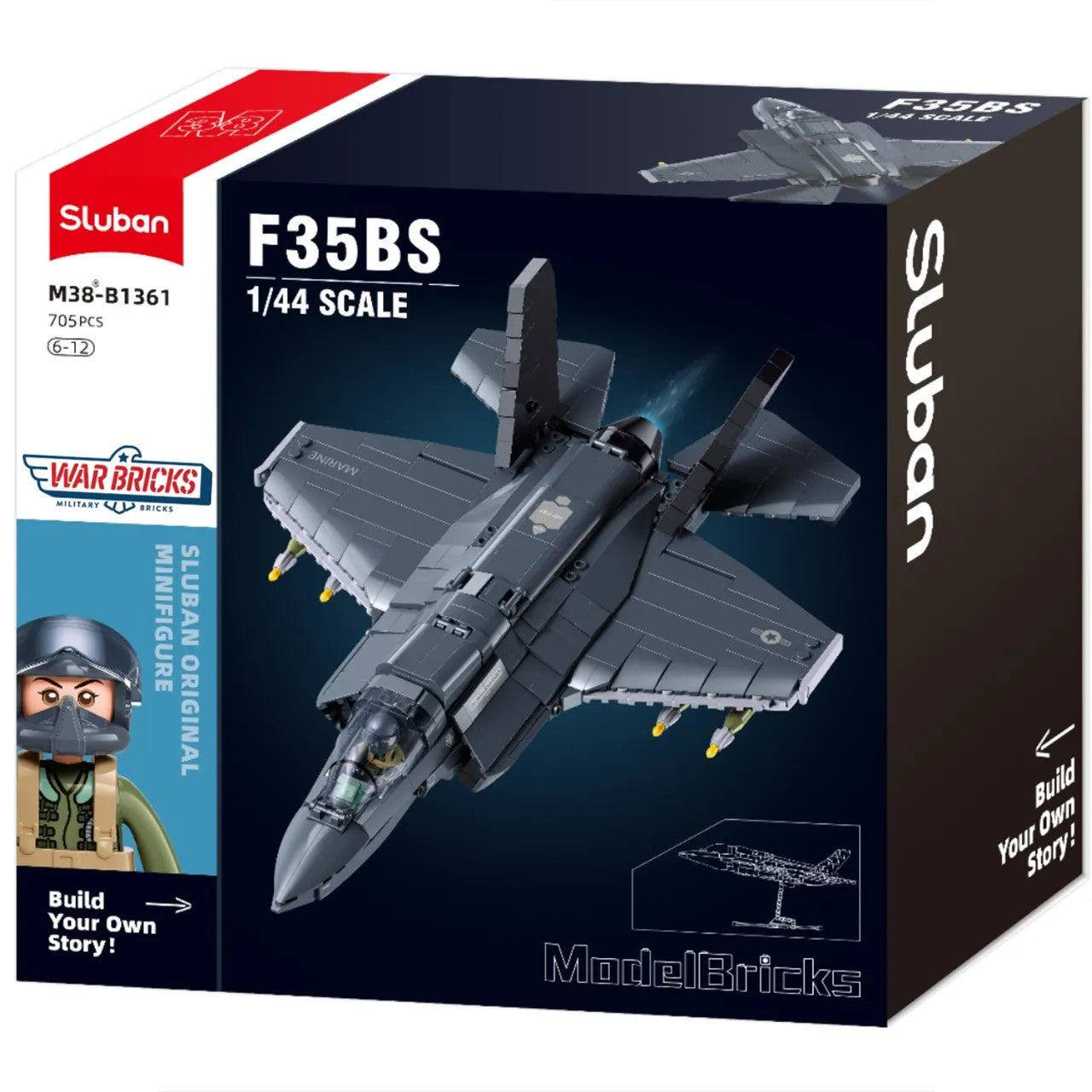 F-35B Lightning II - Fighter Plane Construction Set - B1361 - 705 Pieces - 1:44 Scale