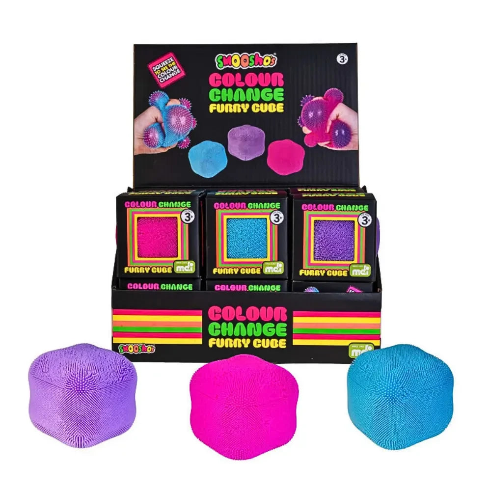 Colour Change Furry Squishy Cube