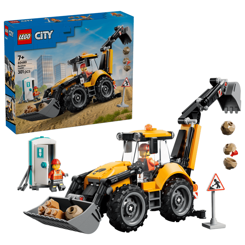 60480 Yellow Backhoe Loader