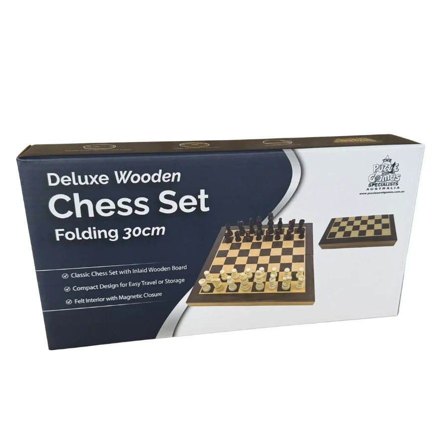 Quality Folding Wooden Chess Set - 30cm