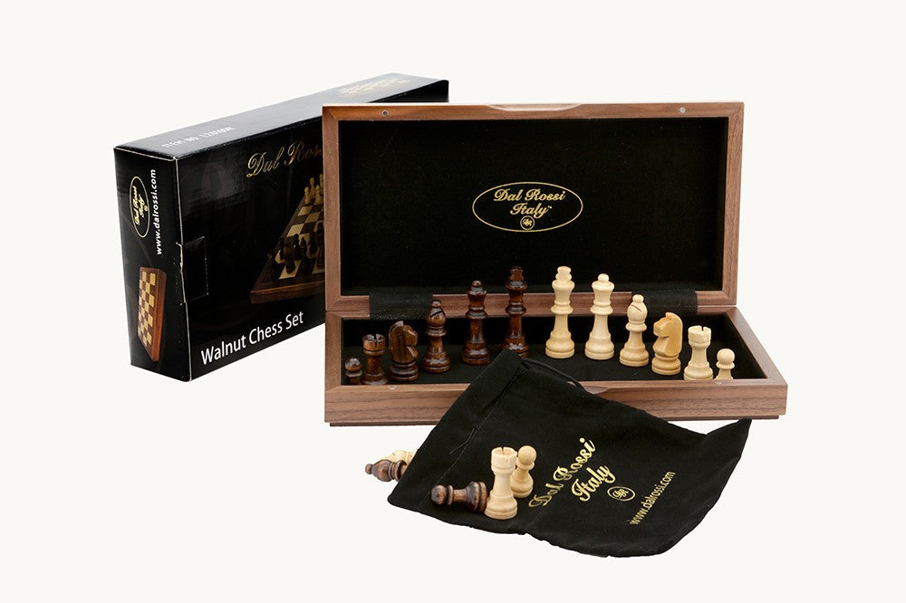 Dal Rossi Walnut Chess Set 30cm Folding