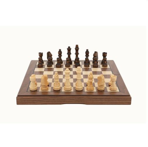 Dal Rossi Walnut Chess Set 30cm Folding