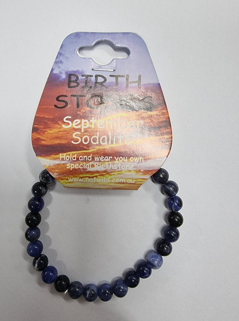 Birth Stone Bead Bracelet - September - Sodalite