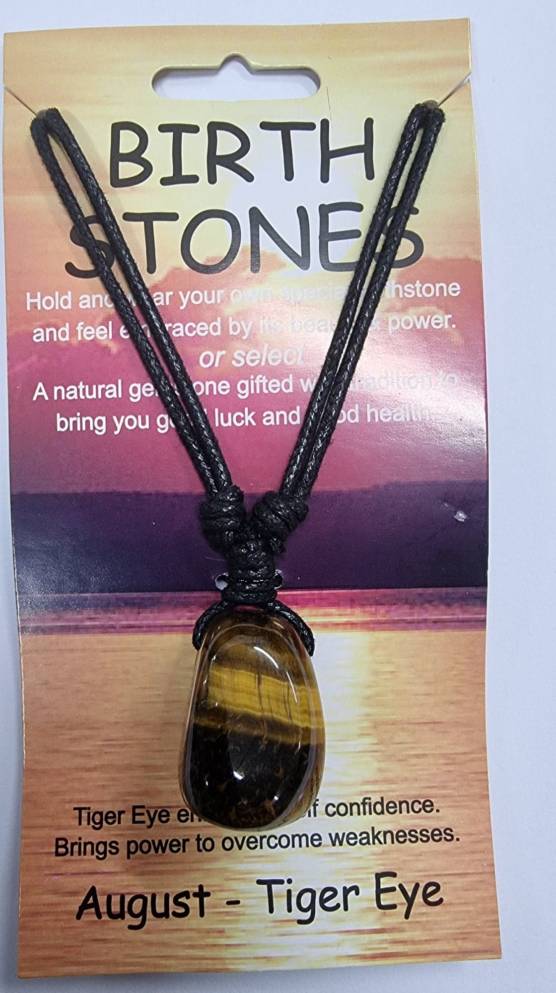 Birthstone Necklace - August - Tiger Eye