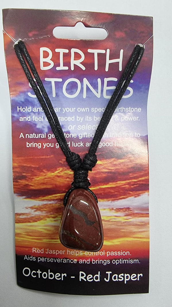 Birthstone Necklace - October - Red Jasper