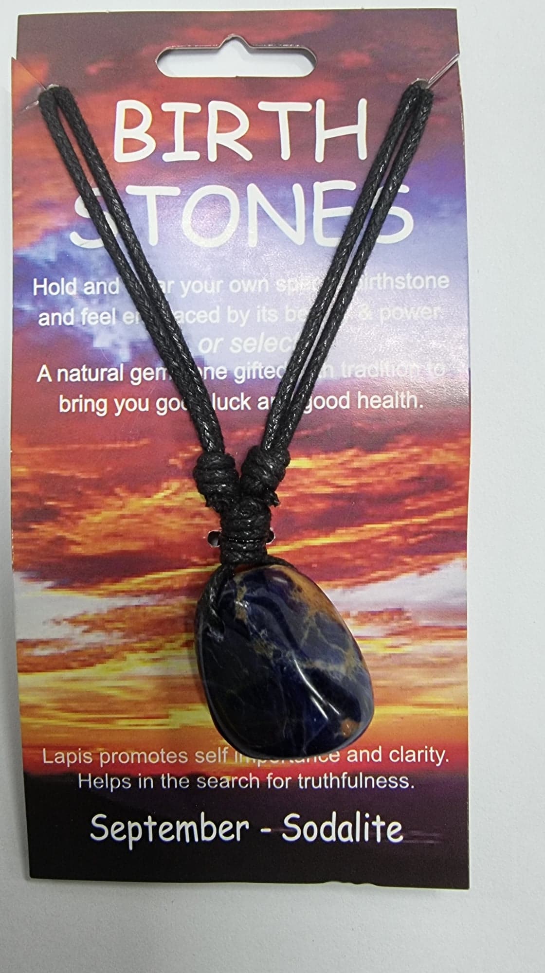 Birthstone Necklace - September - Sodalite