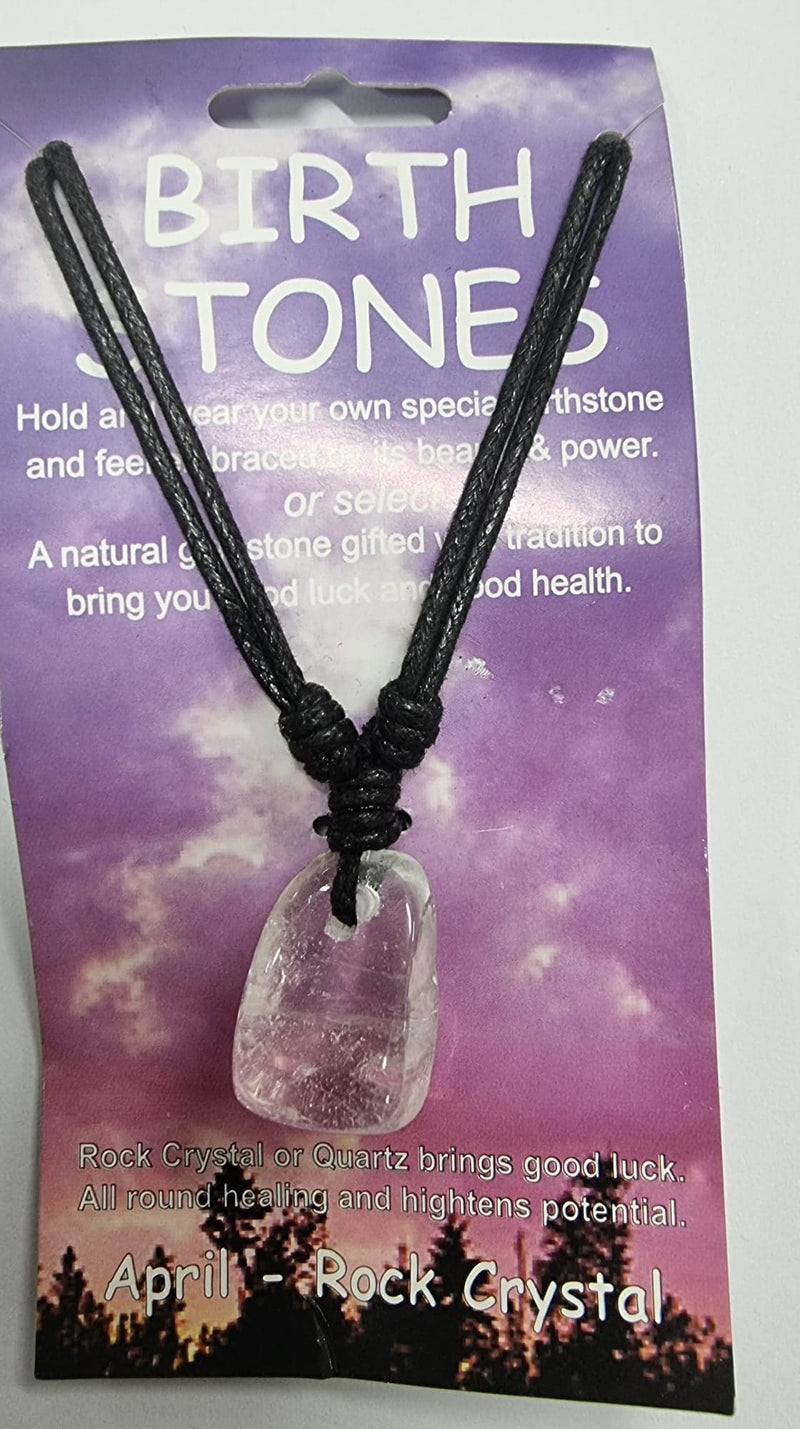 Birthstone Necklace - April - Rock Crystal