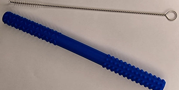 Sensorchew - Texture Tube With Cleaning Brush - Blue