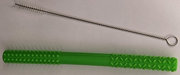 Sensorchew - Texture Tube With Cleaning Brush - Green