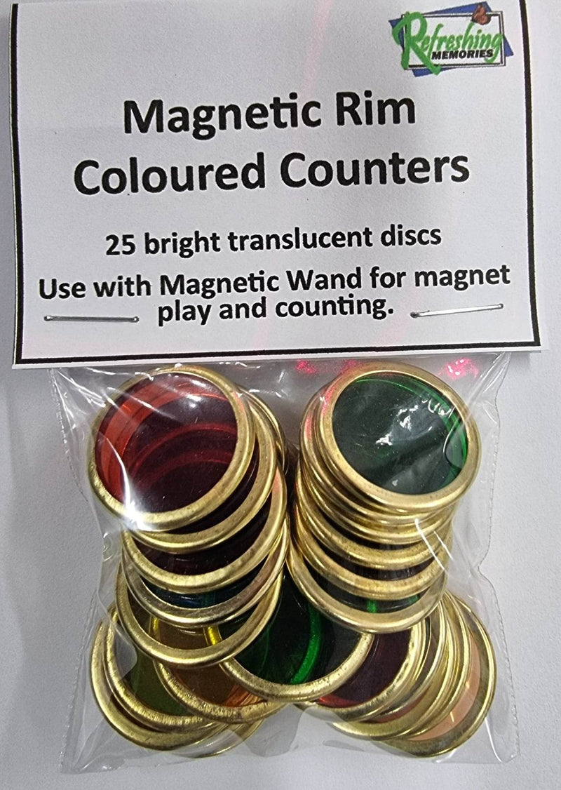 Magnetic Rim Coloured Counters - 25 pack