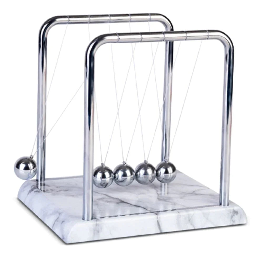 Large Newtons Cradle with Marble Base