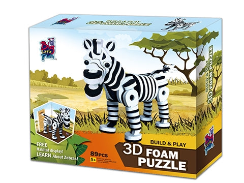 3D Foam Build A Puzzle - Zebra