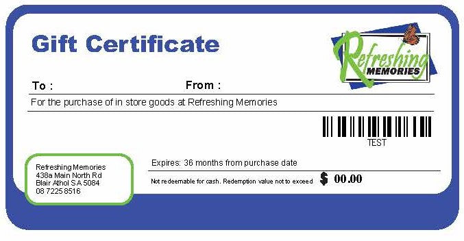 $20 Gift Certificate for in store purchases