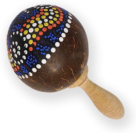 Dot Painted Coconut Maracas