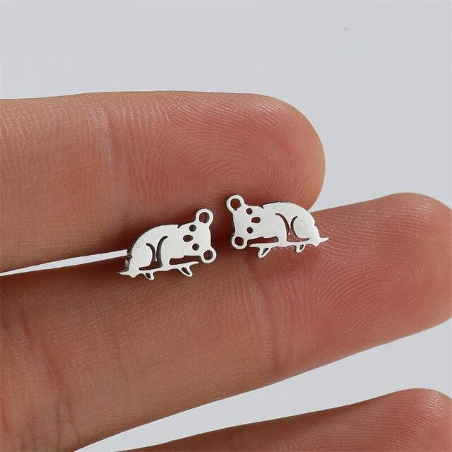 Koala Surgical Steel Earrings