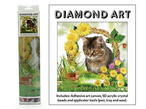 Diamond Art - Kitten and Flowers