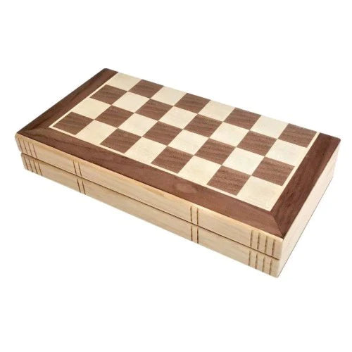 Quality Folding Wooden Chess Set - 12 inch
