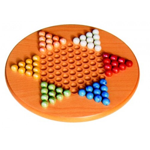 Chinese Checkers - 29cm with glass marble game pieces